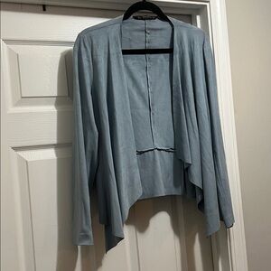 Zara Basic Collection - Suede Light Blue Cardigan